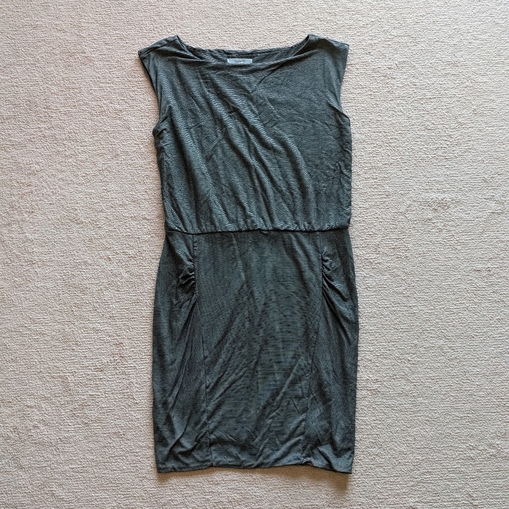 Athleta black and white striped tank top dress, size M